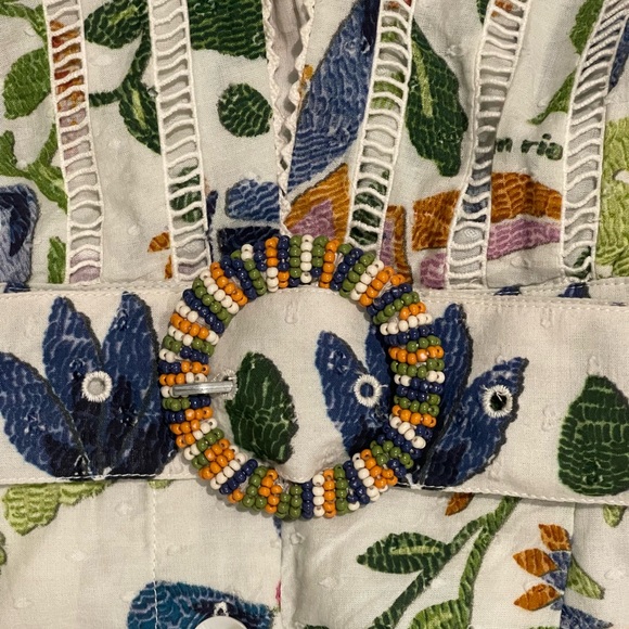 NWT - Farm Rio Summer Garden Floral Romper with Belt, size Small - Picture 5 of 6